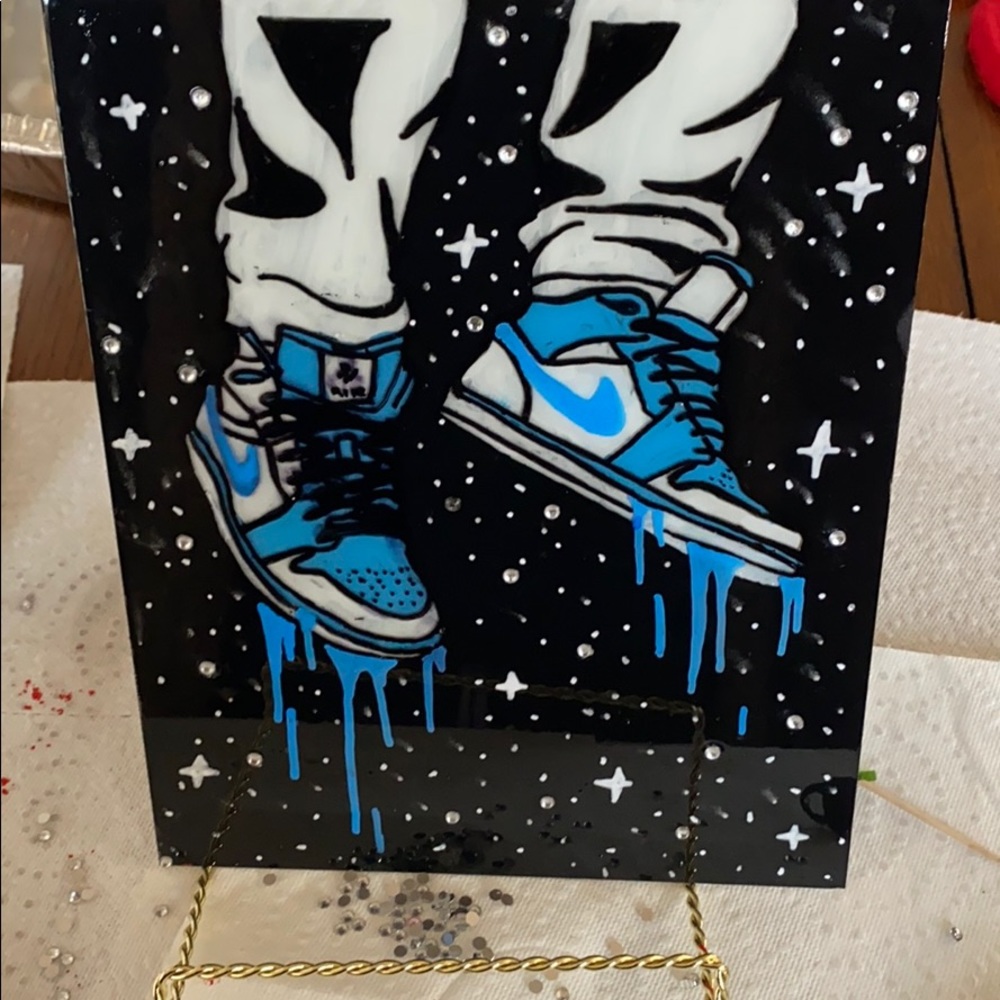 Shoe are made on glass
